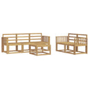 vidaXL Kültéri kanapé szett 6 pcs Fehér 59 x 59 x 37 cm Tömör Akácfa