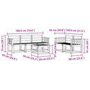 vidaXL Kültéri kanapé szett 6 pcs Fehér 59 x 59 x 37 cm Tömör Akácfa
