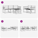 vidaXL Kültéri kanapé szett 6 pcs Fehér 59 x 59 x 37 cm Tömör Akácfa