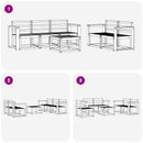 vidaXL Kültéri kanapé szett 6 pcs Fehér 59 x 59 x 37 cm Tömör Akácfa