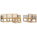 vidaXL Kültéri kanapé szett 6 pcs Fehér 59 x 59 x 37 cm Tömör Akácfa