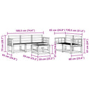 vidaXL Kültéri kanapé szett 6 pcs Fehér 59 x 59 x 37 cm Tömör Akácfa