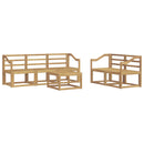 vidaXL Kültéri kanapé szett 6 pcs Fehér 59 x 59 x 37 cm Tömör Akácfa