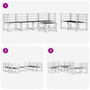 vidaXL Kültéri kanapé szett 7 pcs Fehér 59 x 59 x 37 cm Tömör Akácfa