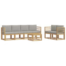 vidaXL Kültéri kanapé szett 7 pcs Fehér és Világosszürke