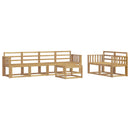 vidaXL Kültéri kanapé szett 7 pcs Fehér 59 x 59 x 37 cm Tömör Akácfa