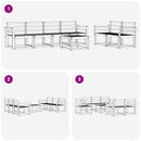 vidaXL Kültéri kanapé szett 7 pcs Fehér 59 x 59 x 37 cm Tömör Akácfa