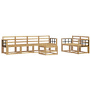 vidaXL Kültéri kanapé szett 7 pcs Fehér 59 x 59 x 37 cm Tömör Akácfa