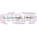 vidaXL Kültéri kanapé szett 7 pcs Fehér 59 x 59 x 37 cm Tömör Akácfa