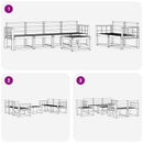 vidaXL Kültéri kanapé szett 7 pcs Fehér 59 x 59 x 37 cm Tömör Akácfa