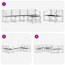 vidaXL Kültéri kanapé szett 7 pcs Fehér 59 x 59 x 37 cm Tömör Akácfa