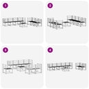 vidaXL Kültéri kanapé szett 8 pcs Fehér 59 x 59 x 37 cm Tömör Akácfa