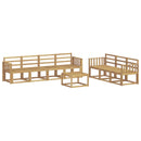 vidaXL Kültéri kanapé szett 8 pcs Fehér 59 x 59 x 37 cm Tömör Akácfa