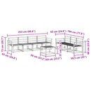 vidaXL Kültéri kanapé szett 8 pcs Fehér 59 x 59 x 37 cm Tömör Akácfa