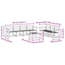 vidaXL Kültéri kanapé szett 8 pcs Fehér 59 x 59 x 37 cm Tömör Akácfa