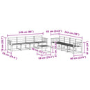 vidaXL Kültéri kanapé szett 9 pcs Fehér 59 x 59 x 37 cm Tömör Akácfa