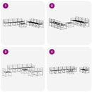 vidaXL Kültéri kanapé szett 9 pcs Fehér 59 x 59 x 37 cm Tömör Akácfa