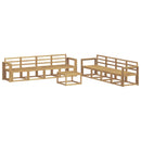 vidaXL Kültéri kanapé szett 9 pcs Fehér 59 x 59 x 37 cm Tömör Akácfa