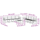 vidaXL Kültéri kanapé szett 9 pcs Fehér 59 x 59 x 37 cm Tömör Akácfa