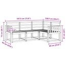 vidaXL Kültéri kanapé szett 4 pcs Fehér 187,5 x 128,5 x 73 cm
