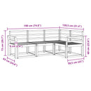 vidaXL Kültéri kanapé szett 4 pcs Fehér 190 x 130,5 x 73 cm