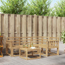 vidaXL Kültéri kanapé szett 5 pcs Fehér 59 x 59 x 37 cm Tömör Akácfa