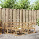 vidaXL Kültéri kanapé szett 5 pcs Fehér 59 x 59 x 37 cm Tömör Akácfa