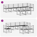 vidaXL Kültéri kanapé szett 8 db Fehér Tömör Akácfa