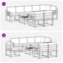 vidaXL Kültéri kanapé szett 9 db Fehér és Világosszürke