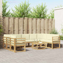 vidaXL Kültéri kanapé szett 10 pcs Fehér és Krém színű 59 x 59 x 37 cm