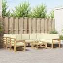 vidaXL Kültéri kanapé szett 10 pcs Fehér és Krém színű 59 x 59 x 37 cm