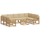 vidaXL Kültéri kanapé szett 10 pcs Fehér és Bézs 59 x 59 x 37 cm