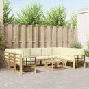 vidaXL Kültéri kanapé szett 10 pcs Fehér és Krém színű 59 x 59 x 37 cm