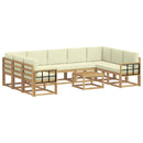 vidaXL Kültéri kanapé szett 10 pcs Fehér és Krém színű 59 x 59 x 37 cm
