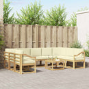 vidaXL Kültéri kanapé szett 10 pcs Fehér és Krém színű 59 x 59 x 37 cm