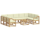 vidaXL Kültéri kanapé szett 10 pcs Fehér és Krém színű 59 x 59 x 37 cm