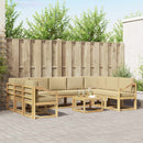 vidaXL Kültéri kanapé szett 10 pcs Fehér és Bézs 59 x 59 x 37 cm