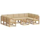 vidaXL Kültéri kanapé szett 10 pcs Fehér és Bézs 59 x 59 x 37 cm