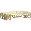 vidaXL Kültéri kanapé szett párnával 10 pcs Fehér és Krém színű