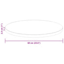 vidaXL Asztallap Világosbarna Ø 60 x 2.5 cm Masszív tölgyfa