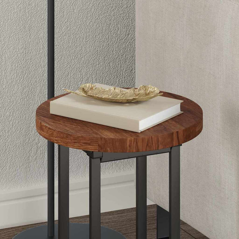 vidaXL Asztallap sötétbarna Ø 30 x 2.5 cm Masszív tölgyfa