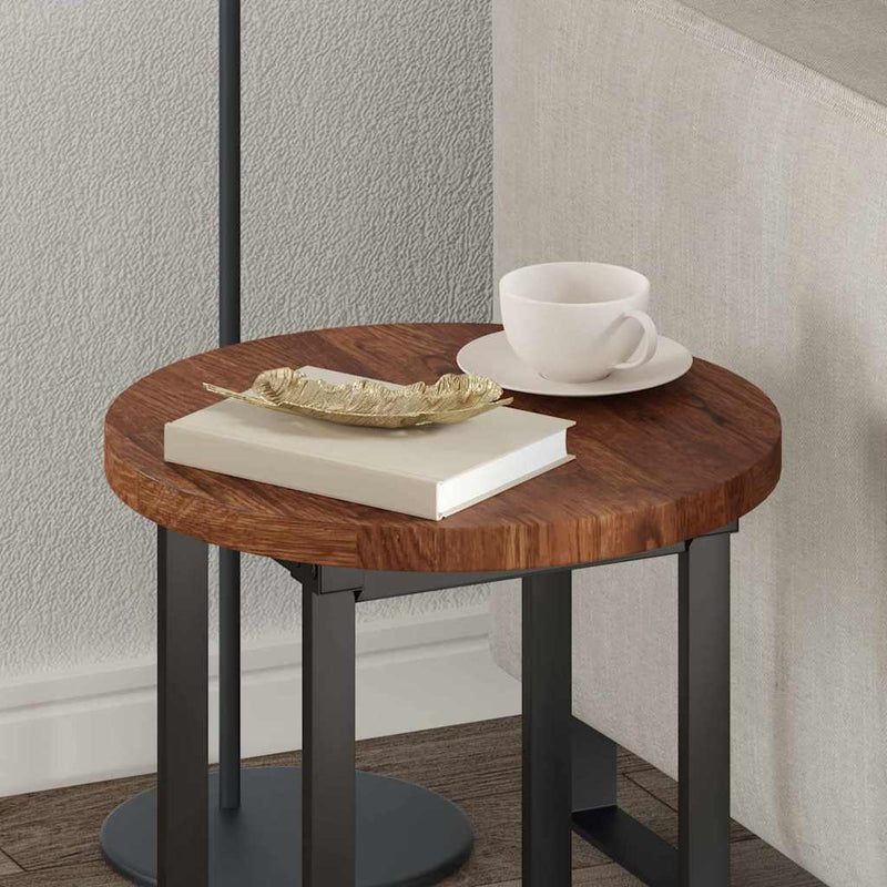 vidaXL Asztallap sötétbarna Ø 40 x 2.5 cm Masszív tölgyfa