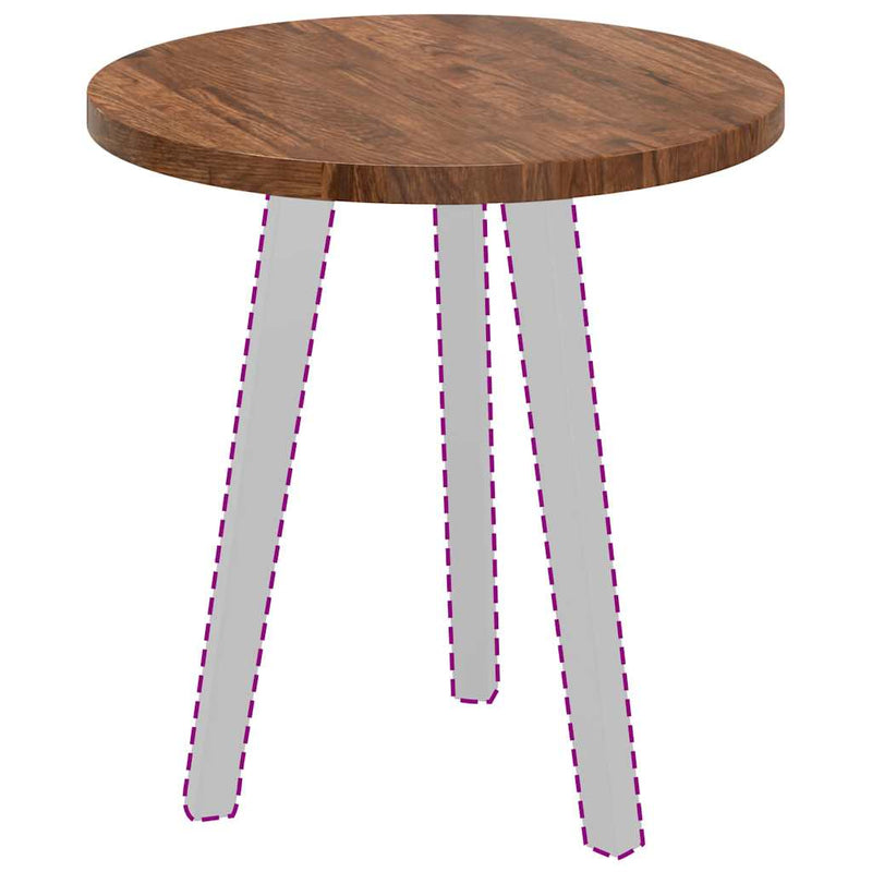 vidaXL Asztallap sötétbarna Ø 50 x 2.5 cm Masszív tölgyfa