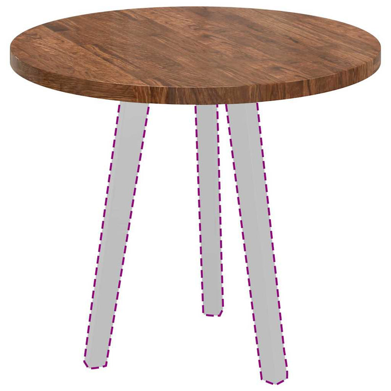 vidaXL Asztallap sötétbarna Ø 60 x 2.5 cm Masszív tölgyfa