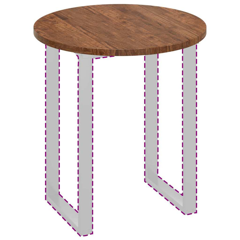 vidaXL Asztallap sötétbarna Ø 70 x 2.5 cm Masszív tölgyfa