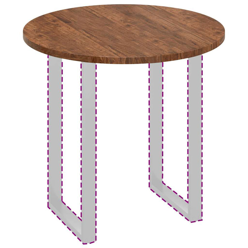 vidaXL Asztallap sötétbarna Ø 80 x 2.5 cm Masszív tölgyfa