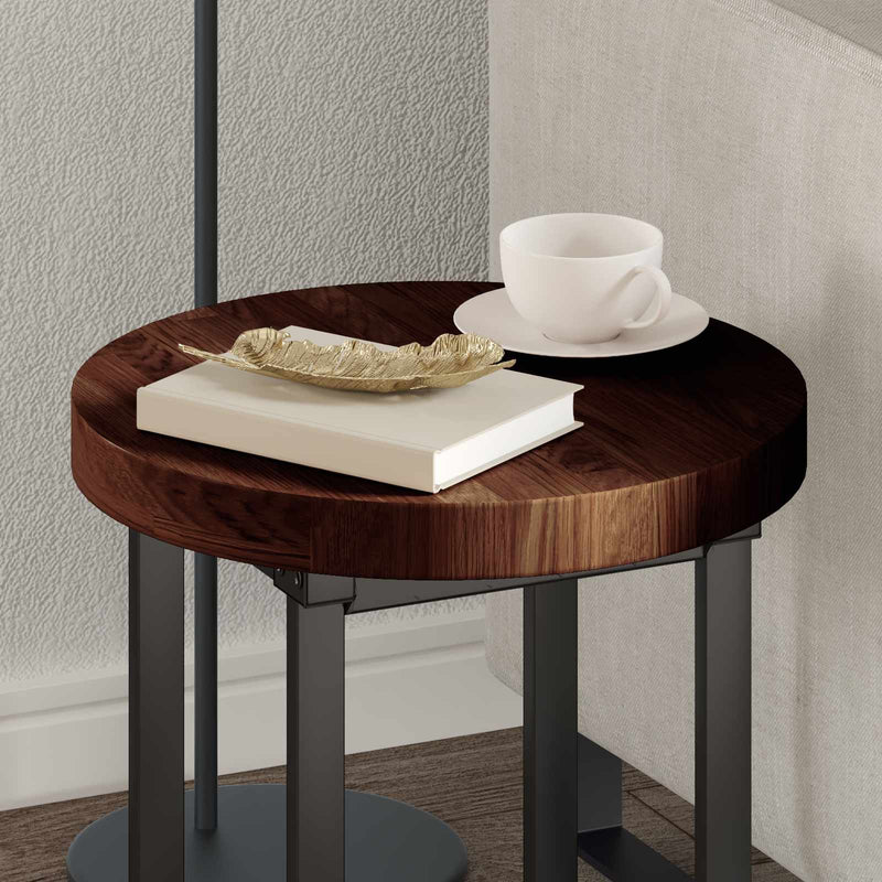 vidaXL Asztallap Világosbarna Ø 40 x 4 cm Masszív tölgyfa