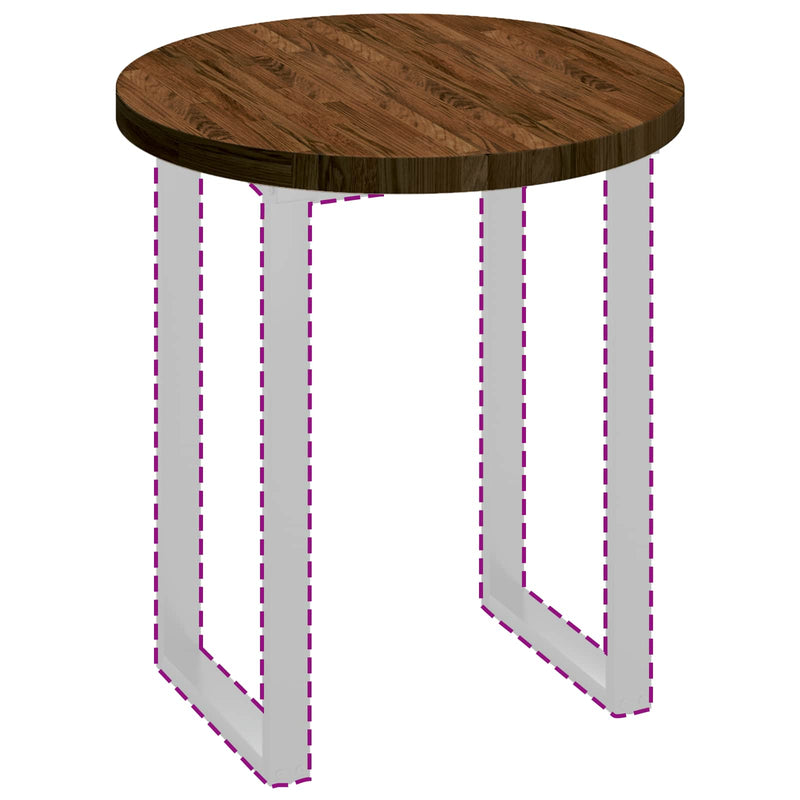 vidaXL Asztallap Világosbarna Ø 70 x 4 cm Masszív tölgyfa