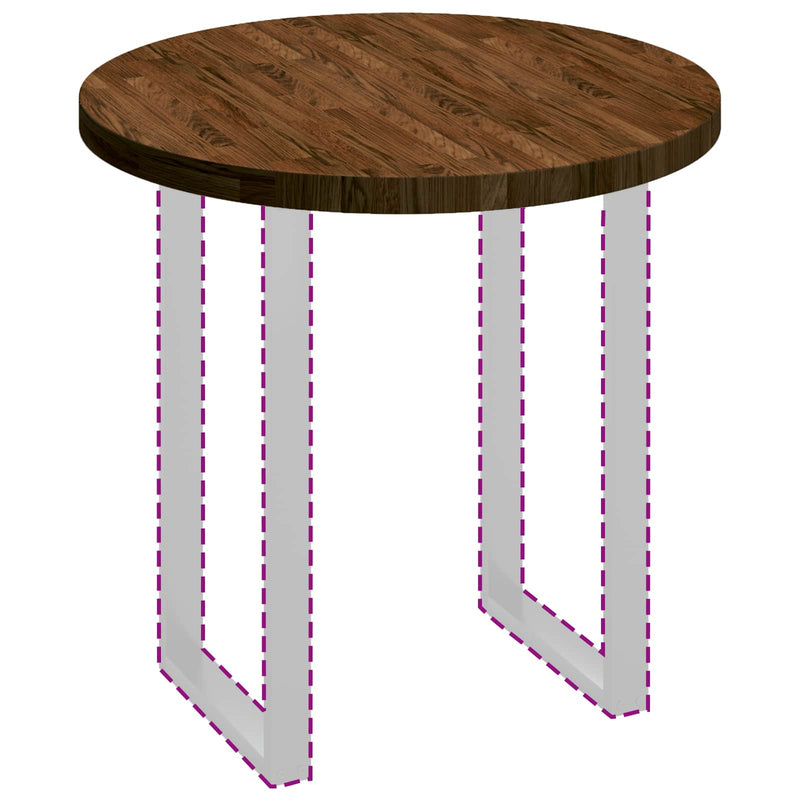 vidaXL Asztallap Világosbarna Ø 80 x 4 cm Masszív tölgyfa