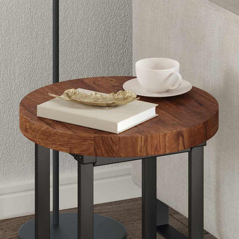 vidaXL Asztallap sötétbarna Ø 40 x 4 cm Masszív tölgyfa